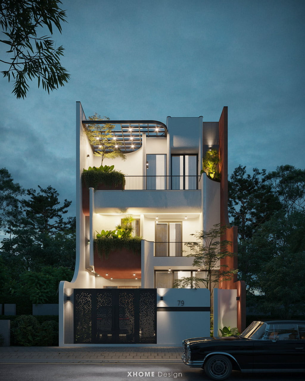 Mẫu nhà phố tối